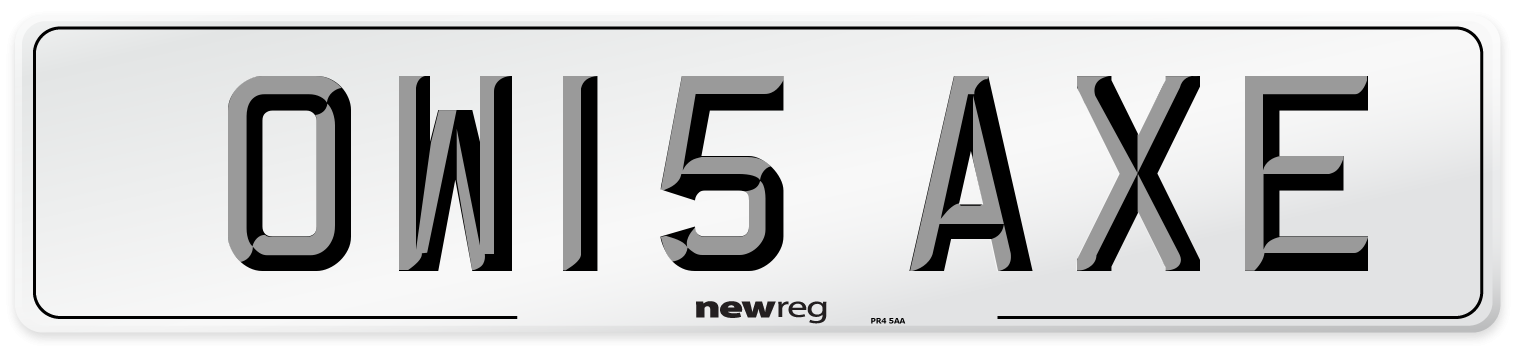 OW15 AXE Number Plate from New Reg
